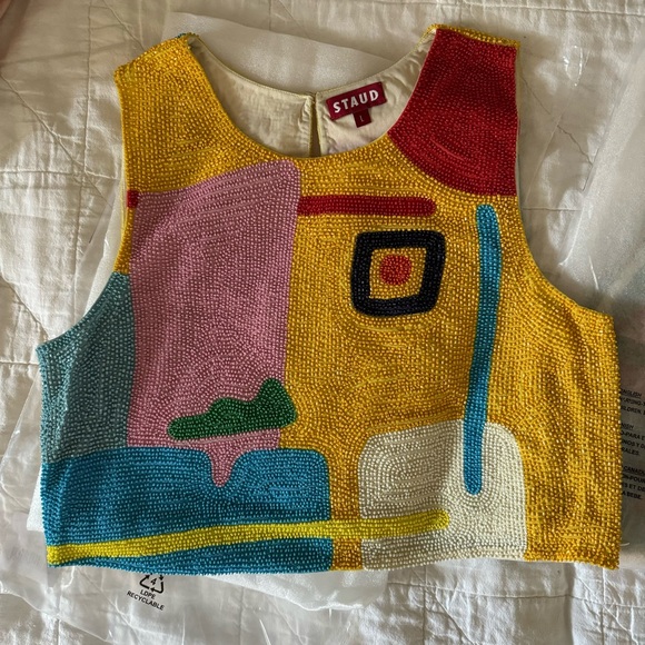 Staud Daffodil Dream Alora Top hand beaded - Picture 2 of 4